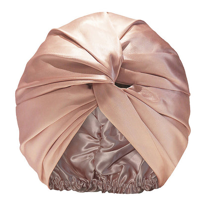 Double-Layer Silk Sleep Cap 100% Mulberry Silk Hair Care Cap Postpartum Silk Headscarf Cap Japan Amazon Cross-Border Customization - image 5