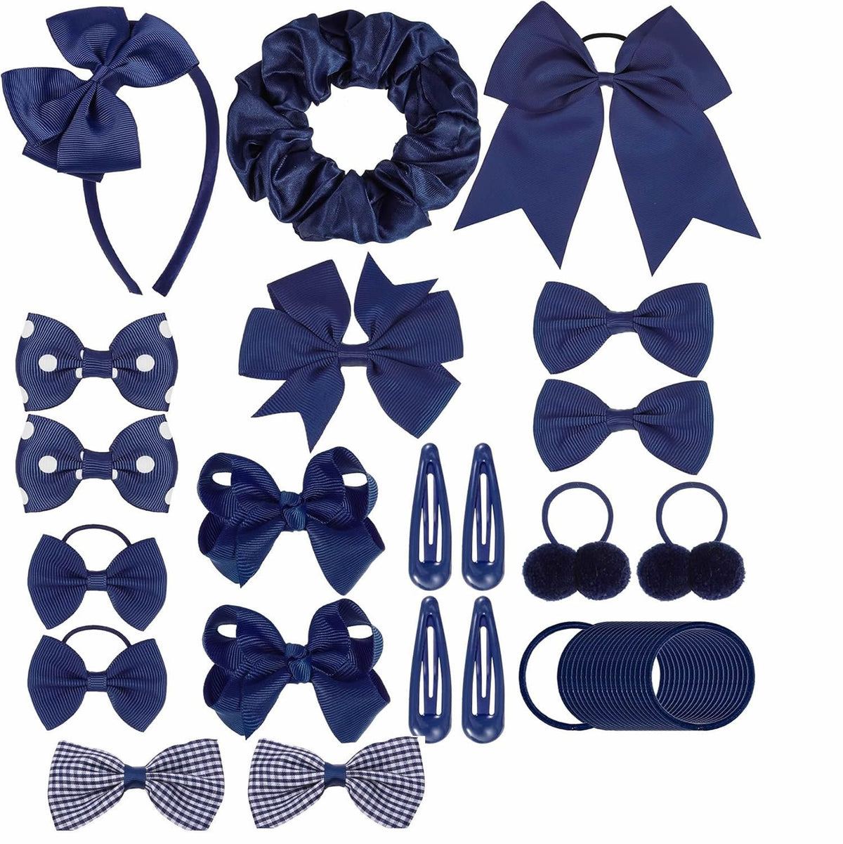 Cross-Border Hot-Selling Bow Hairpin Hairband 50P Set Internet Celebrity Large Swallowtail Hair Rope Hairband New Year's Holiday Hair - image 3