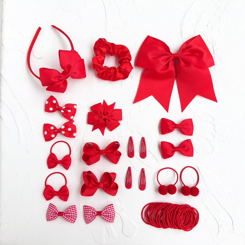 Cross-Border Hot-Selling Bow Hairpin Hairband 50P Set Internet Celebrity Large Swallowtail Hair Rope Hairband New Year's Holiday Hair - image 4