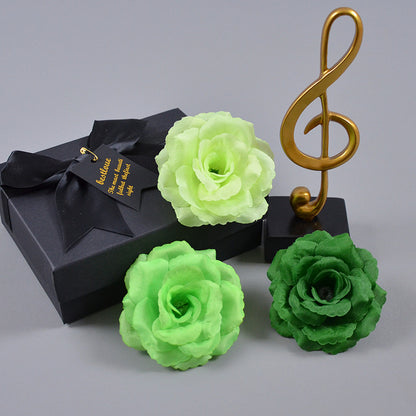 8cm Rose Silk Fabric Artificial Flower Dance Hand Flower DIY Hanfu Hair Accessory Headdress Flower Hairpin Wedding Decoration Flower - image 1