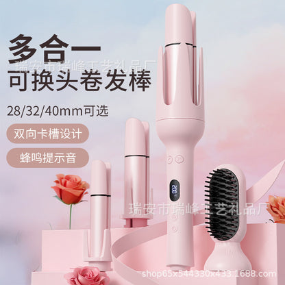 Cross-Border All-In-One Curling Iron, Fully Automatic Negative Ion Multi-Function Large and Small Curls, No Damage to Hair, Head-Changing Digital Display Curling Iron - image 1