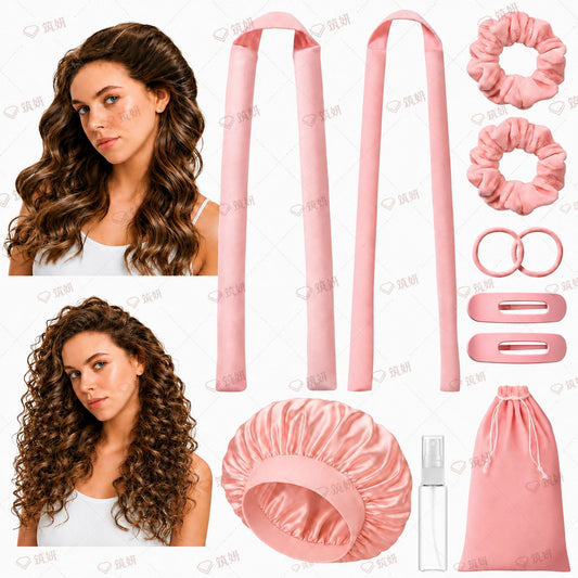 Cross-Border New Style Women's Hair-Free Cotton-Filled Heat-Free Curling Iron Sleep Hair Wavy Soft Curling Iron Lazy Curling Iron - image 1