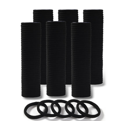 4cm Cross-Border Hot Selling Plain Ring High Elastic Hair Rope Seamless Rubber Band Does Not Hurt Hair Towel Ring Rubber Band Black Head - image 1