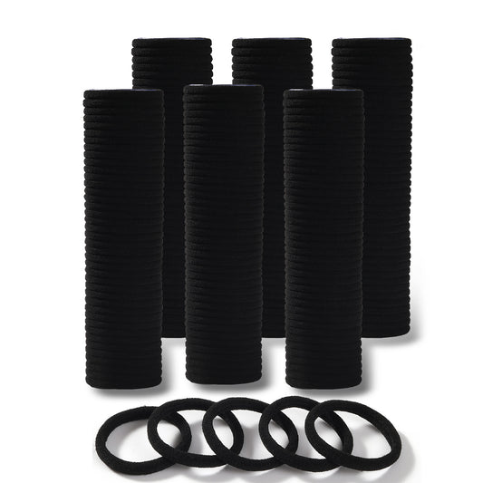 4cm Cross-Border Hot Selling Plain Ring High Elastic Hair Rope Seamless Rubber Band Does Not Hurt Hair Towel Ring Rubber Band Black Head - image 1
