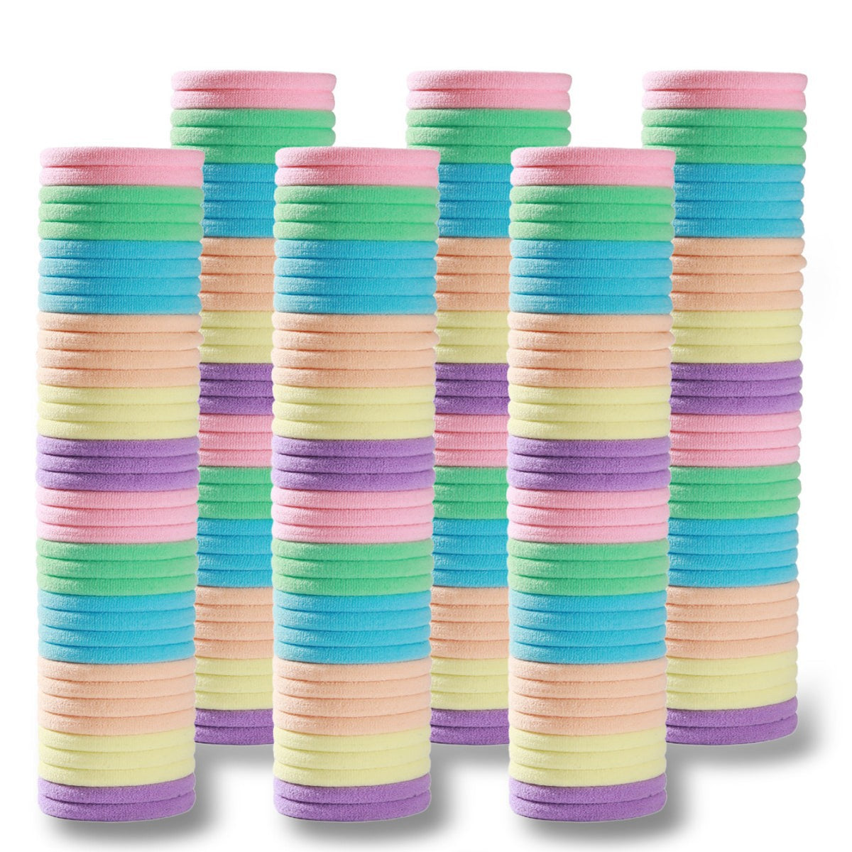 4cm Cross-Border Hot Selling Plain Ring High Elastic Hair Rope Seamless Rubber Band Does Not Hurt Hair Towel Ring Rubber Band Black Head - image 4