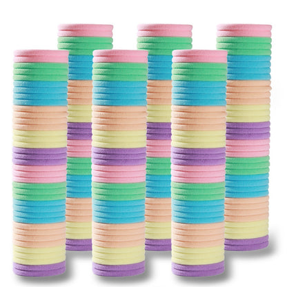 4cm Cross-Border Hot Selling Plain Ring High Elastic Hair Rope Seamless Rubber Band Does Not Hurt Hair Towel Ring Rubber Band Black Head - image 4