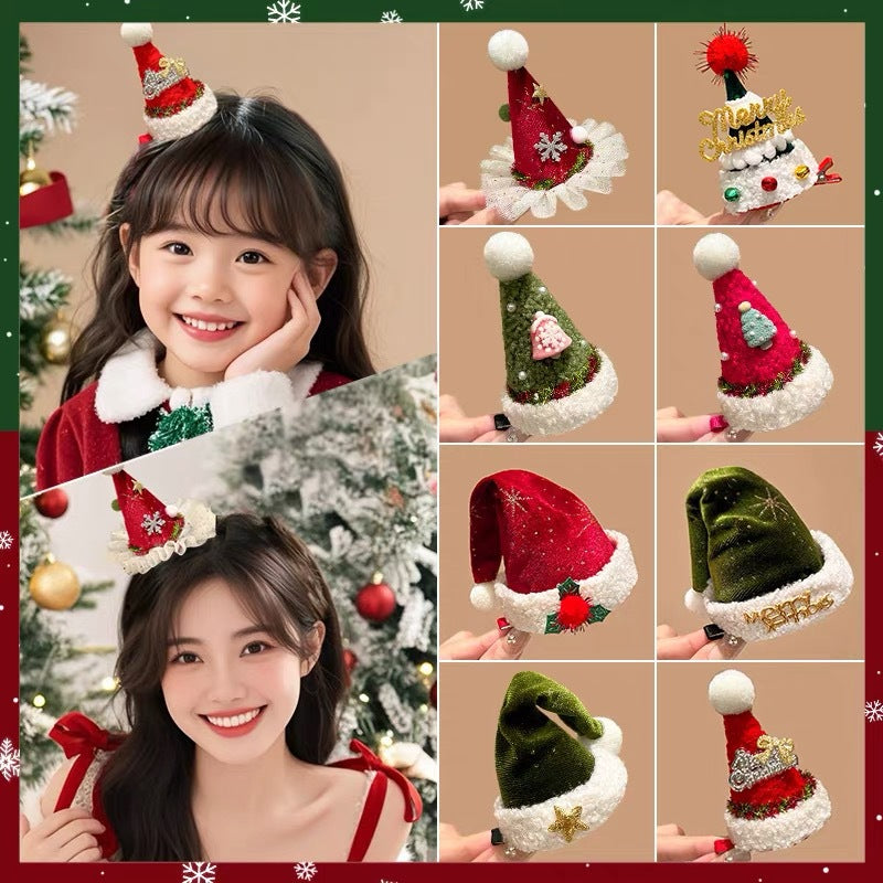 Three-Dimensional Christmas Hat Hairpin, Sweet and Versatile Bangs Clip, Duckbill Clip, Top Clip Hairpin, Christmas Hair Decoration Accessories - image 4