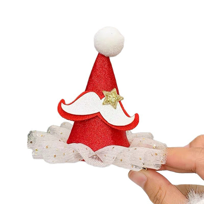 Three-Dimensional Christmas Hat Hairpin, Sweet and Versatile Bangs Clip, Duckbill Clip, Top Clip Hairpin, Christmas Hair Decoration Accessories - image 5