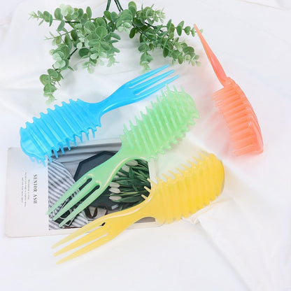 Special Three-Pronged Comb for Curly Hair, Anti-Knot Wide-Tooth Comb, Smooth Hair, Wet and Dry Comb, Scalp Massage Hard-Toothed Hair Comb - image 3