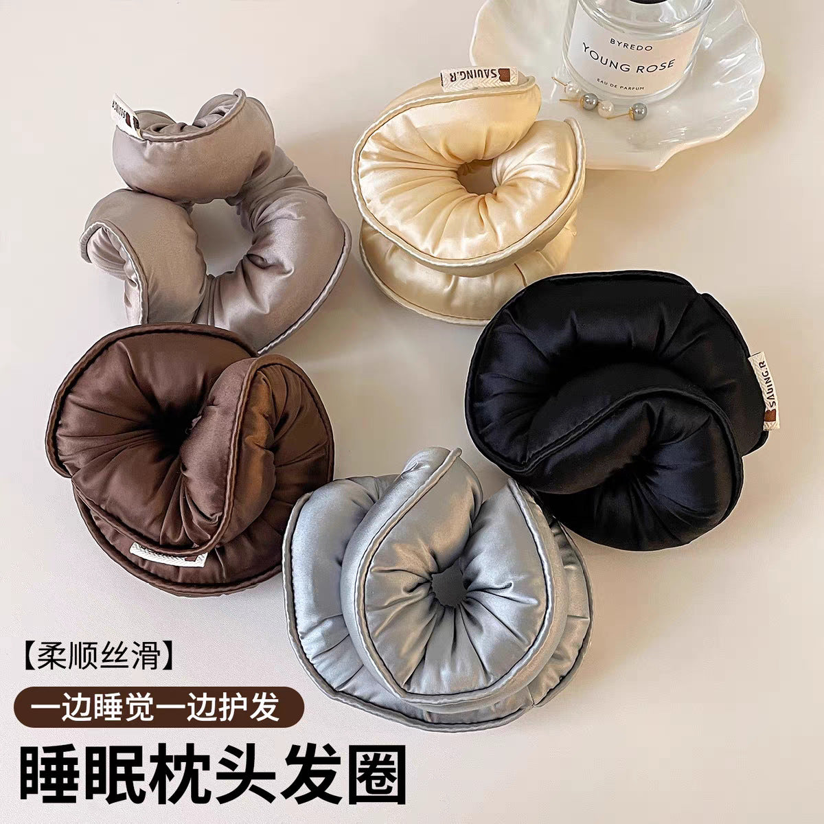 Sleeping Pillow Scrunchie Autumn and Winter New Style Filled Hair Tie Hair Rope Headwear Sleeping Curling Tool Hair Flower Hair Accessory - image 1