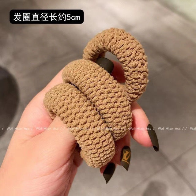 Autumn and Winter Thick Hair Band for Women, High Elasticity, No Damage to Hair, Ponytail Hair Rope, High-End Rubber Band Headband Hair Accessory - image 3