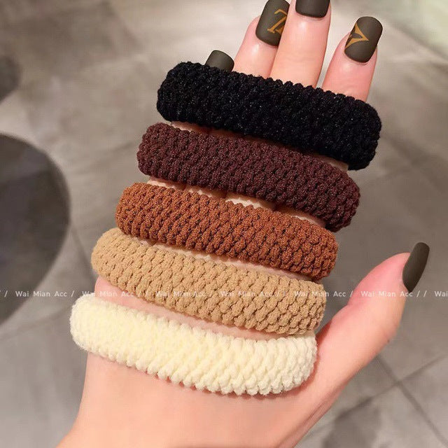 Autumn and Winter Thick Hair Band for Women, High Elasticity, No Damage to Hair, Ponytail Hair Rope, High-End Rubber Band Headband Hair Accessory - image 4