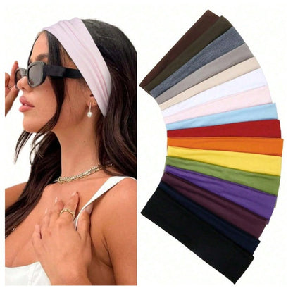 Amazon's Popular European and American Solid Color Headband, High Elastic Sports Headband, Sweat-Absorbent Headscarf, Yoga Headband, Headband, Headband - image 2